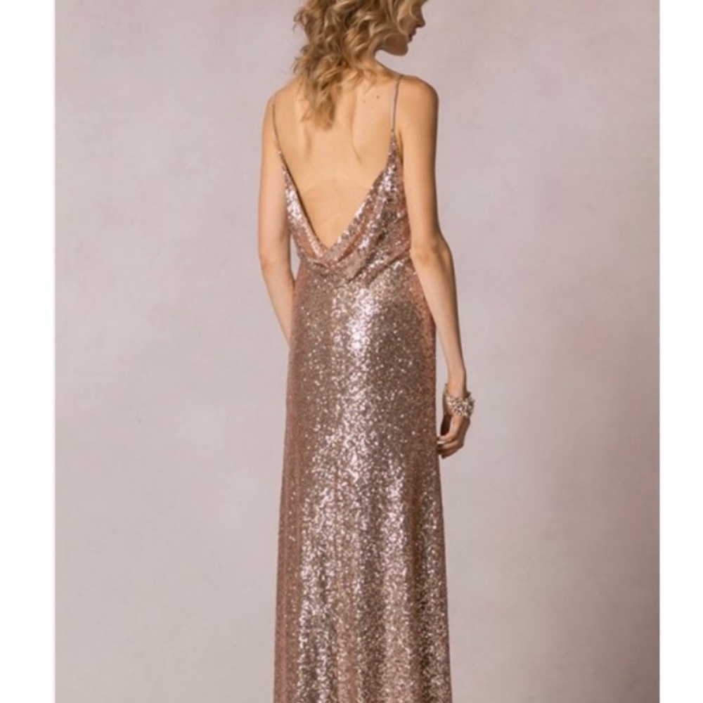 Jenny Yoo Jules rose gold sequin bridesmaid dress